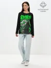 Лонгслив женский. Хлопок / Сектор Газа кислотно зеленый