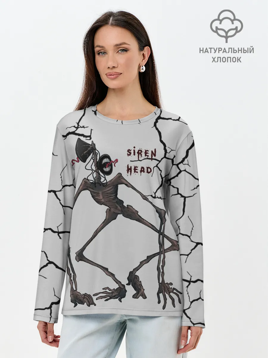 Лонгслив женский. Хлопок / Horror | Сиреноголовый
