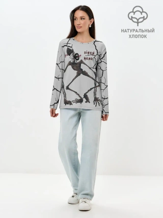 Лонгслив женский. Хлопок / Horror | Сиреноголовый