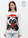 Лонгслив женский. Хлопок / Злая Кровавая Панда
