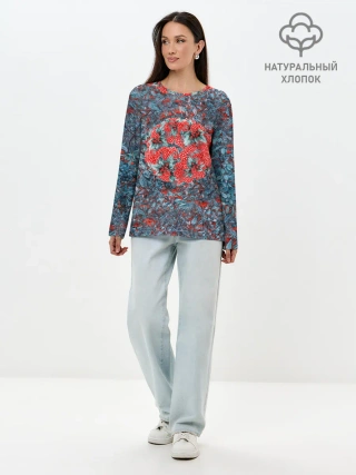 Лонгслив женский. Хлопок / Калина да рябина