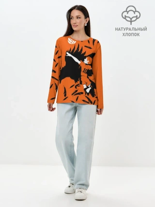 Лонгслив женский. Хлопок / ХИНАТА | FLY!!