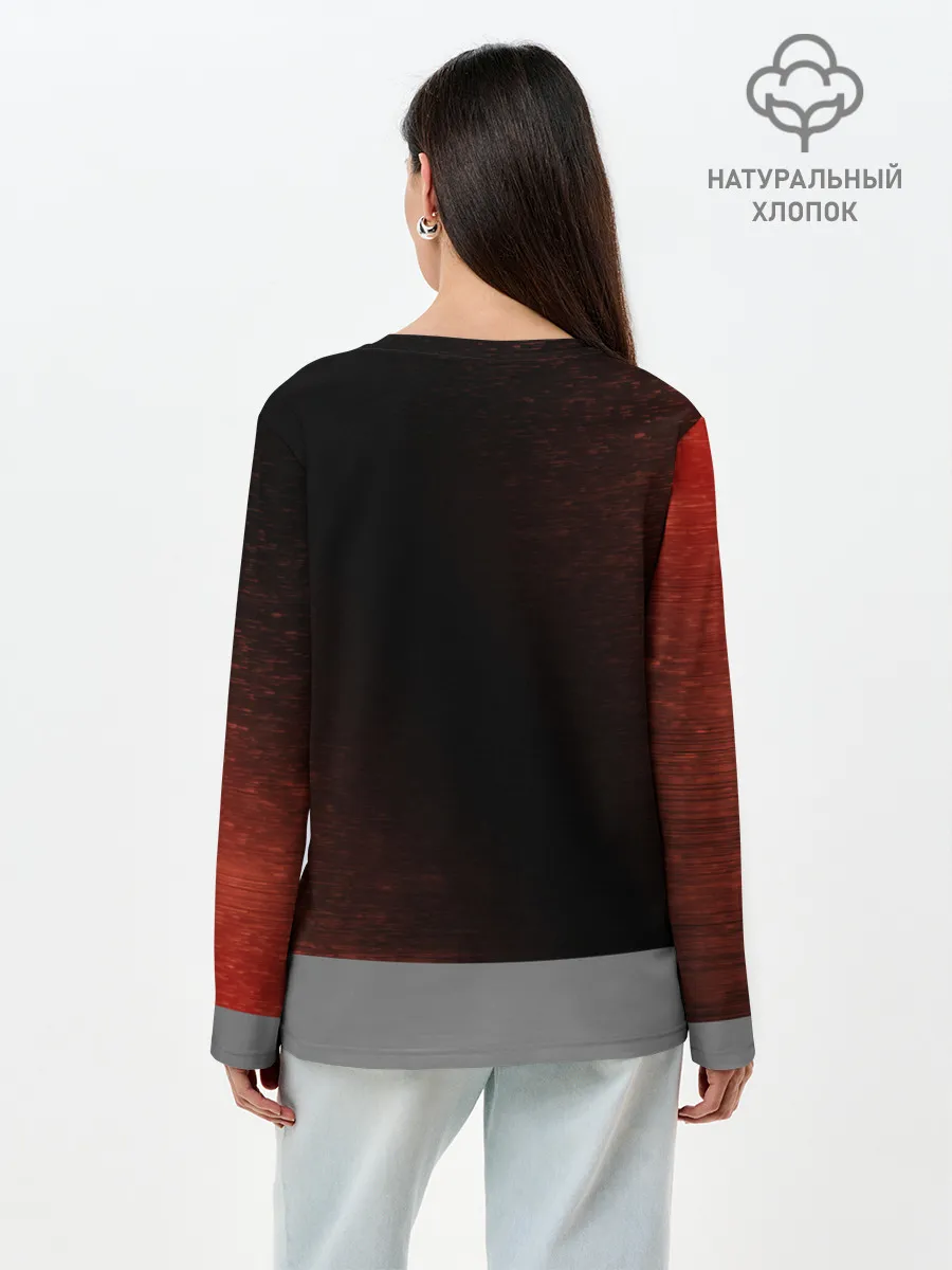 Лонгслив женский. Хлопок / РАСТ - Глитч