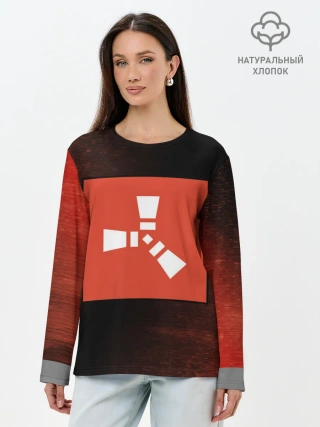 Лонгслив женский. Хлопок / РАСТ - Глитч