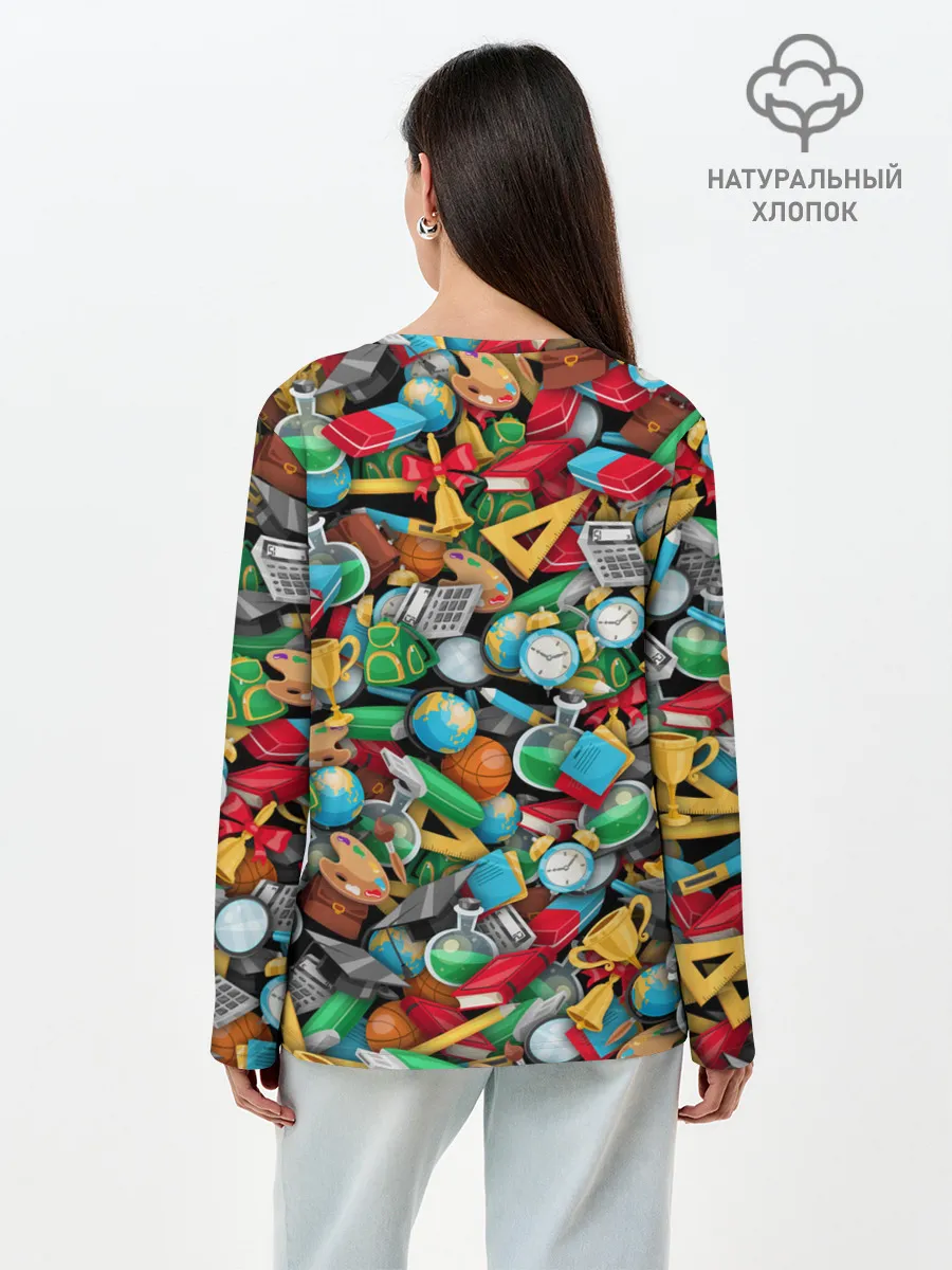 Лонгслив женский. Хлопок / Снова в школу