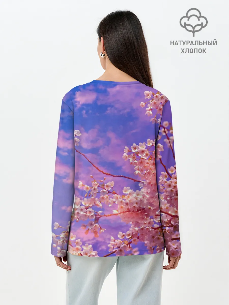 Лонгслив женский. Хлопок / Сакура