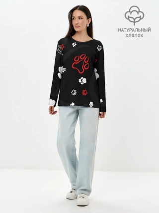 Лонгслив женский. Хлопок / Большая лапа