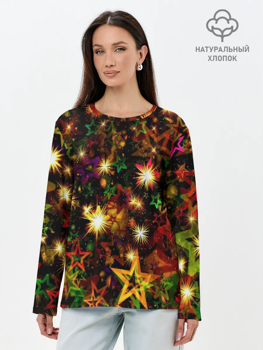 Лонгслив женский. Хлопок / Яркий день