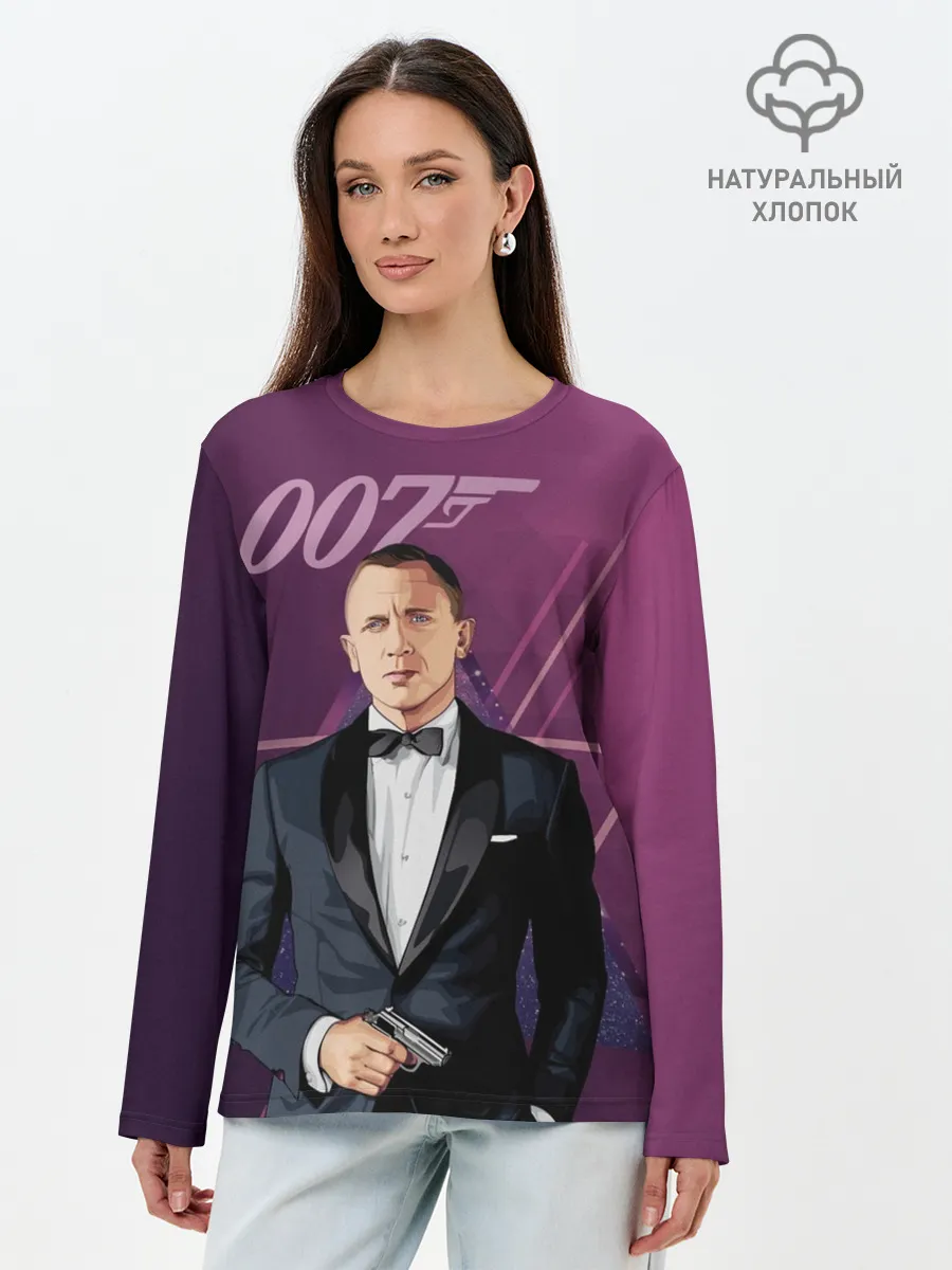 Лонгслив женский. Хлопок / агент 007 Джеймс Бонд