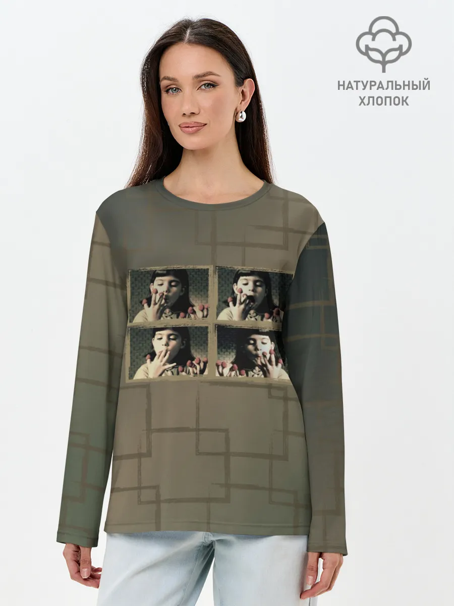 Лонгслив женский. Хлопок / Амели. Малина