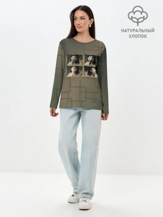 Лонгслив женский. Хлопок / Амели. Малина