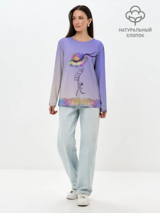 Лонгслив женский. Хлопок / Полетели!