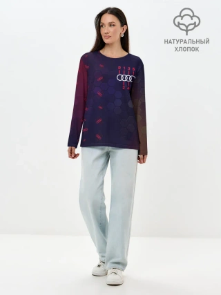 Лонгслив женский. Хлопок / Audi - Gearbox - Hexagon