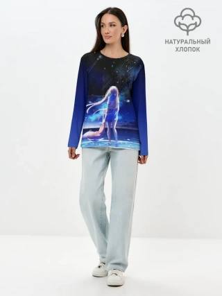 Лонгслив женский. Хлопок / Animegirl Night Sea