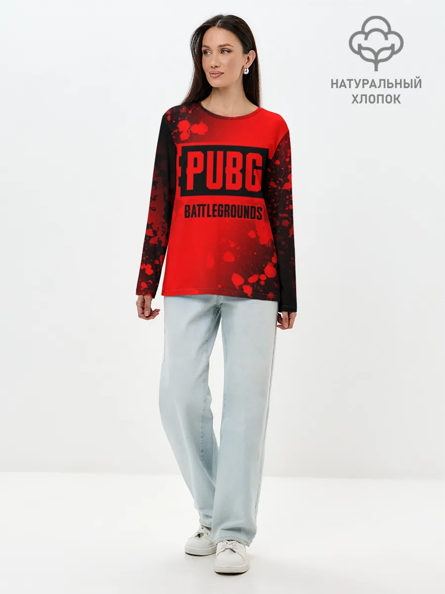 Лонгслив женский. Хлопок / ПАБГ: Батлграунд - Брызги