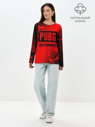 Лонгслив женский. Хлопок / ПАБГ: Батлграунд - Брызги