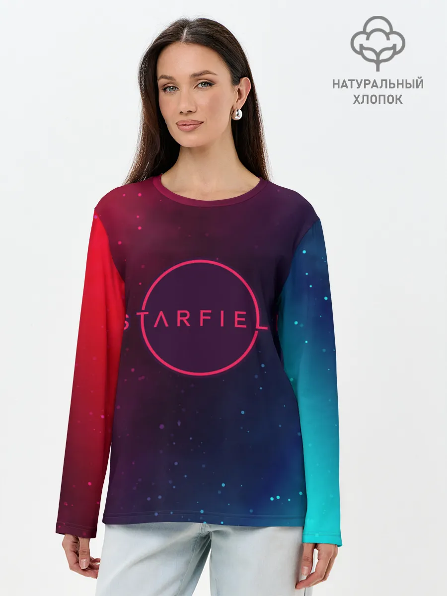 Лонгслив женский. Хлопок / Старфилд - Космос