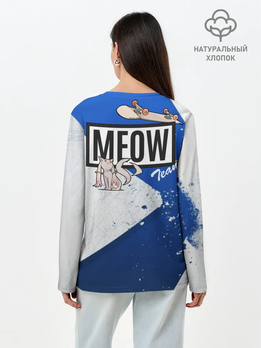 Лонгслив женский. Хлопок / Meow team