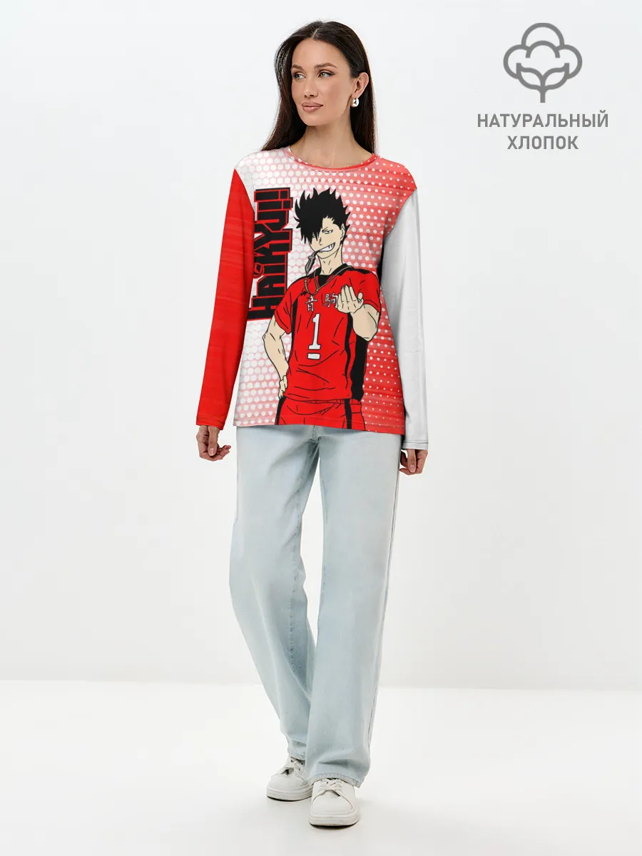 Лонгслив женский. Хлопок / Куроо Тецуро / Kuroo Tetsuro