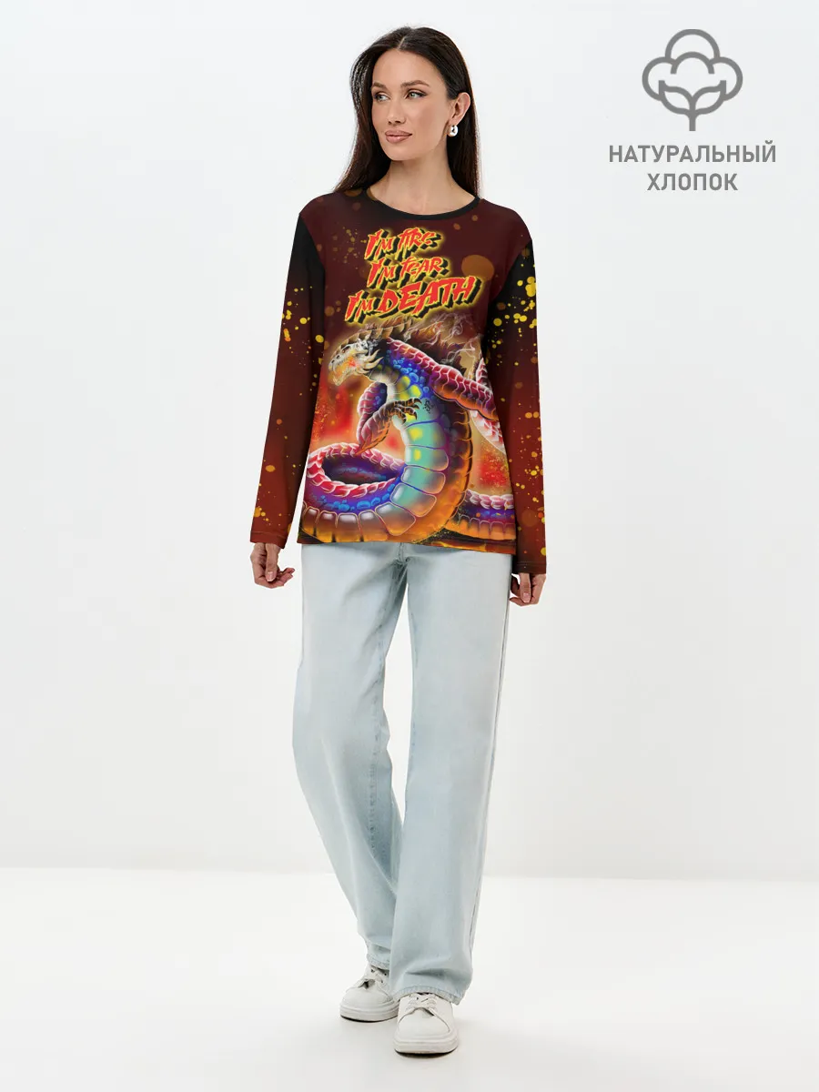 Лонгслив женский. Хлопок / Ярость Левиафана