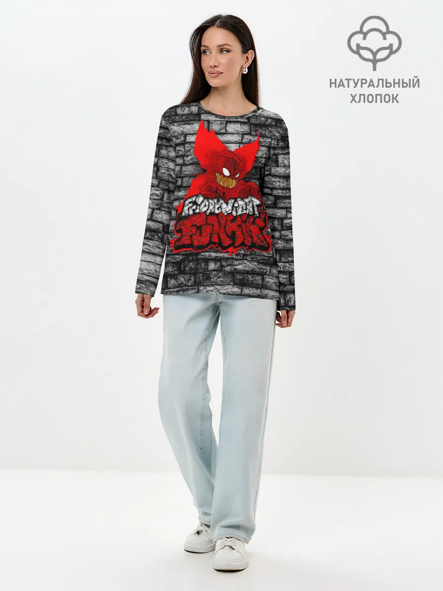 Лонгслив женский. Хлопок / Friday Night Funkin TrickyWall