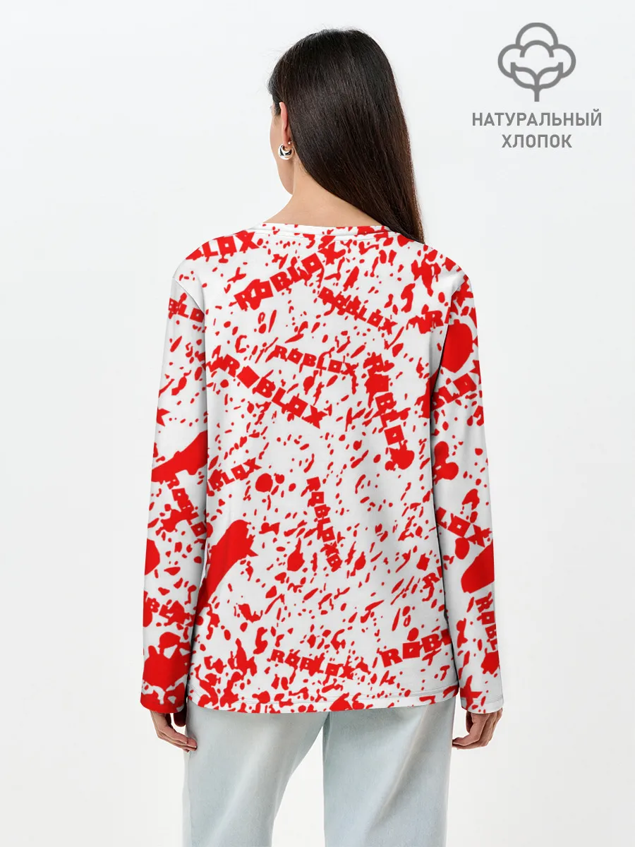 Лонгслив женский. Хлопок / Roblox piggy/Свинка Пигги.