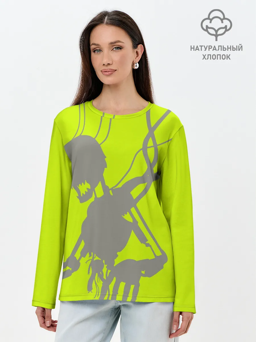 Лонгслив женский. Хлопок / Силуэт злого духа