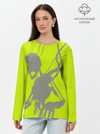 Лонгслив женский. Хлопок / Силуэт злого духа