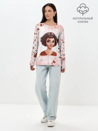 Лонгслив женский. Хлопок / Амели | Amelie