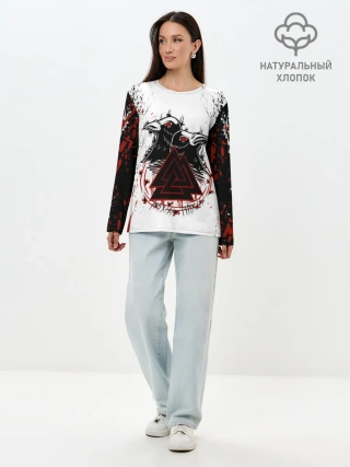 Лонгслив женский. Хлопок / VALKNUT | RUNES