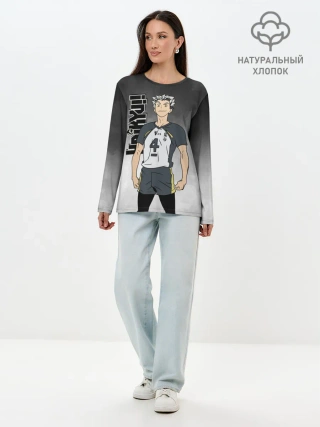 Лонгслив женский. Хлопок / Котаро Бокуто / Bokuto Kotaro