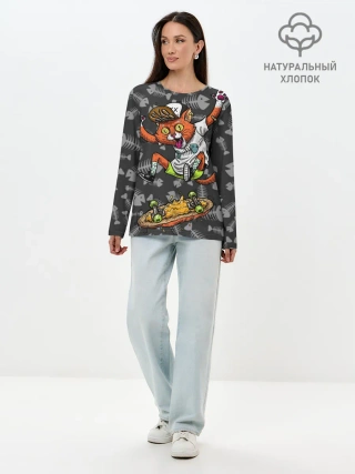 Лонгслив женский. Хлопок / SK8CAT