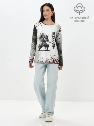 Лонгслив женский. Хлопок / Ghost of Tsushim | Призрак Цусима