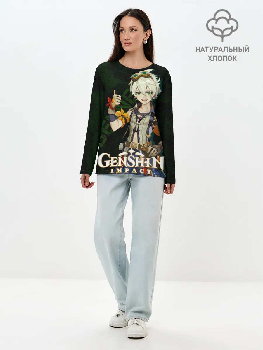 Лонгслив женский. Хлопок / Беннетт Genshin Impact