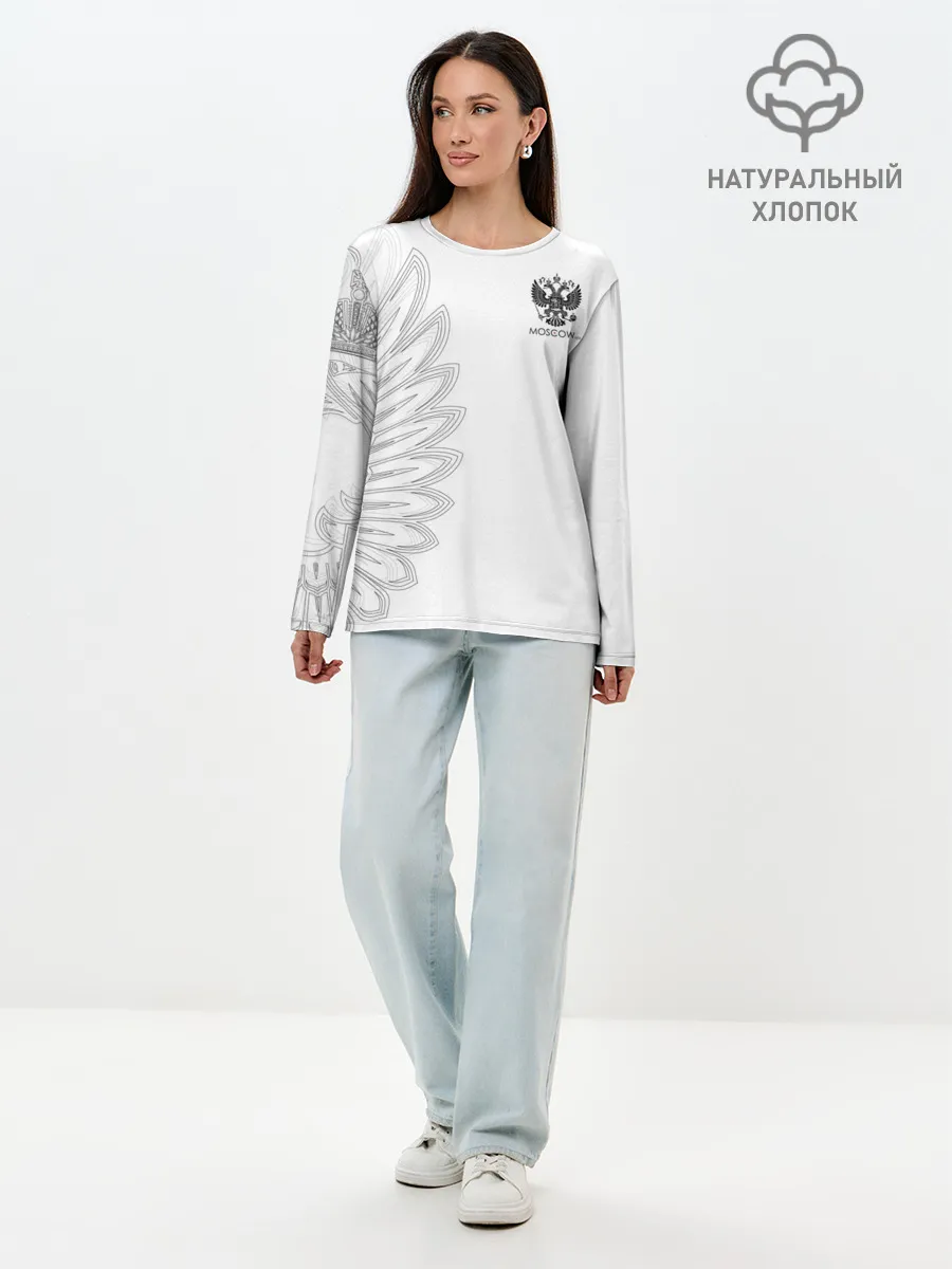 Лонгслив женский. Хлопок / Russia | MSKSide Colorless