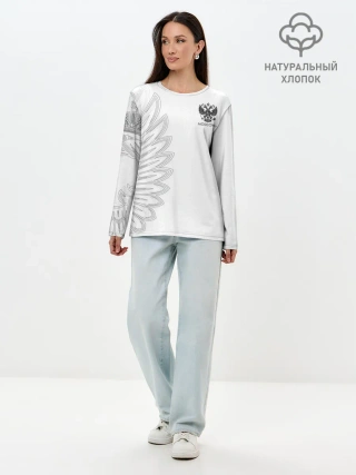 Лонгслив женский. Хлопок / Russia | MSKSide Colorless