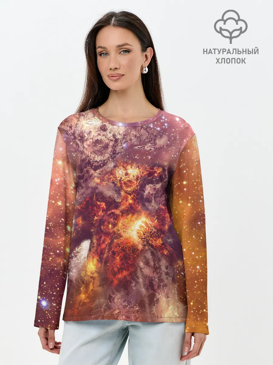 Лонгслив женский. Хлопок / ДЬЯВОЛ | GALAXY DIABLO