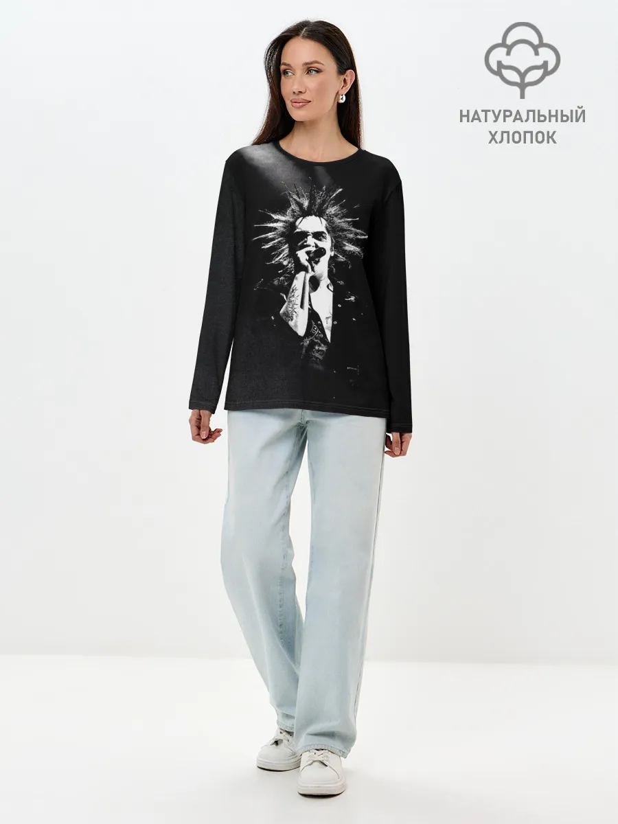 Лонгслив женский. Хлопок / Горшок на концерте