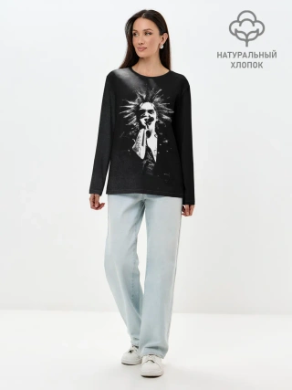 Лонгслив женский. Хлопок / Горшок на концерте