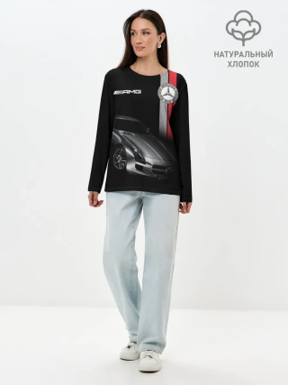 Лонгслив женский. Хлопок / MERCEDES BENZ AMG