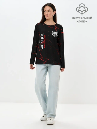 Лонгслив женский. Хлопок / The Witcher Monster Slayer - Grunge