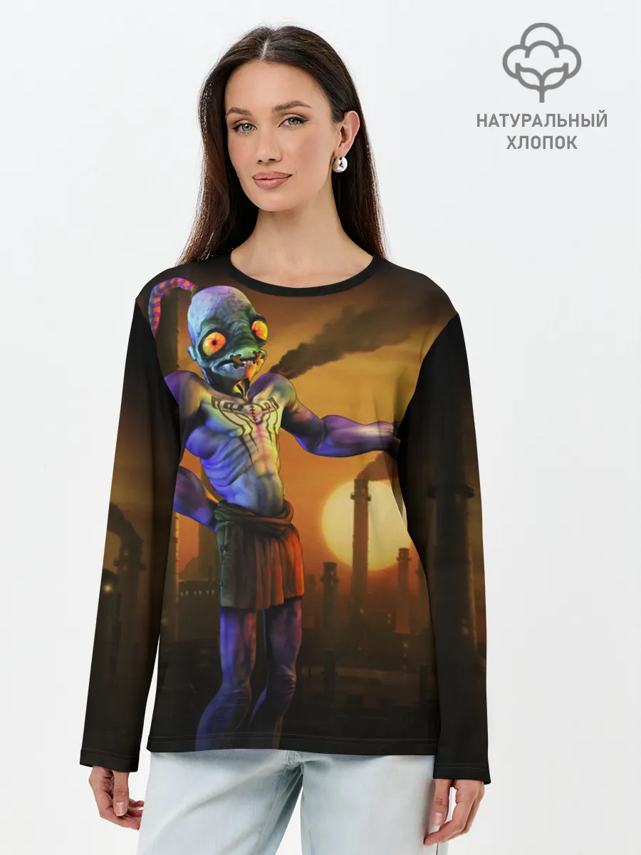 Лонгслив женский. Хлопок / Oddworld