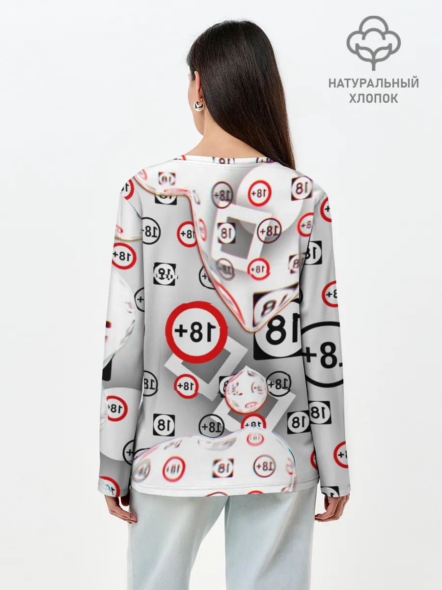 Лонгслив женский. Хлопок / восемнадцать плюс