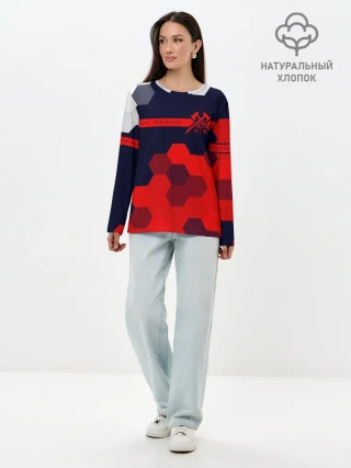 Лонгслив женский. Хлопок / New World - Соты