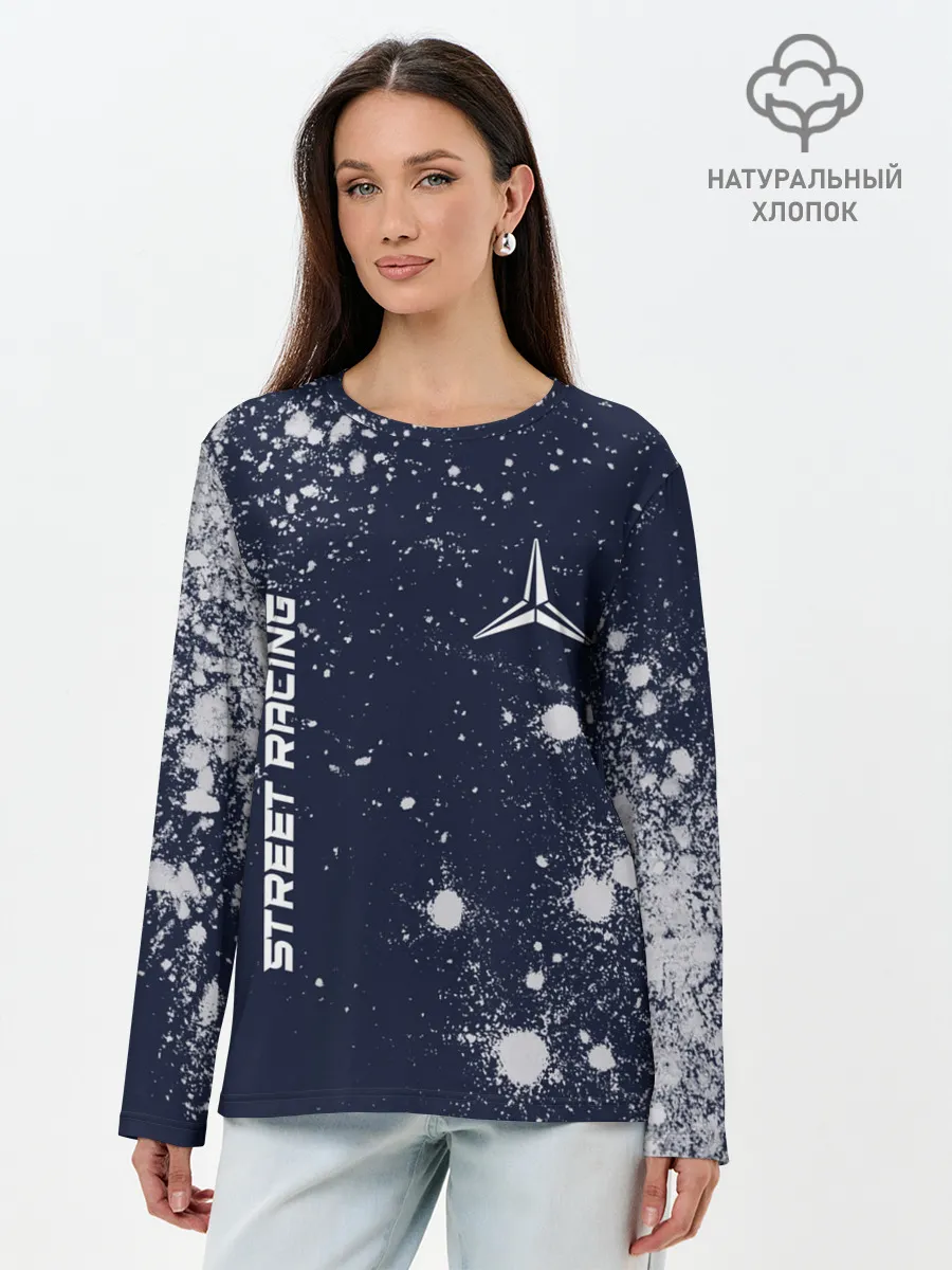 Лонгслив женский. Хлопок / Мерседес - Звезда - Pro Racing