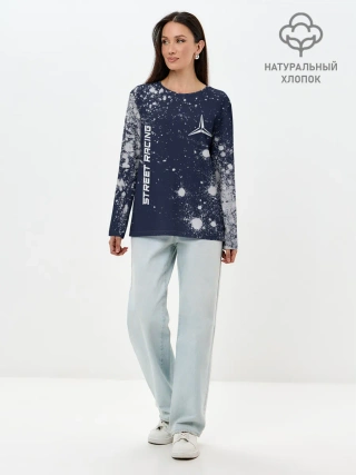 Лонгслив женский. Хлопок / Мерседес - Звезда - Pro Racing