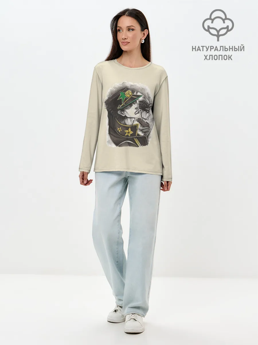 Лонгслив женский. Хлопок / Jotaro Kujo