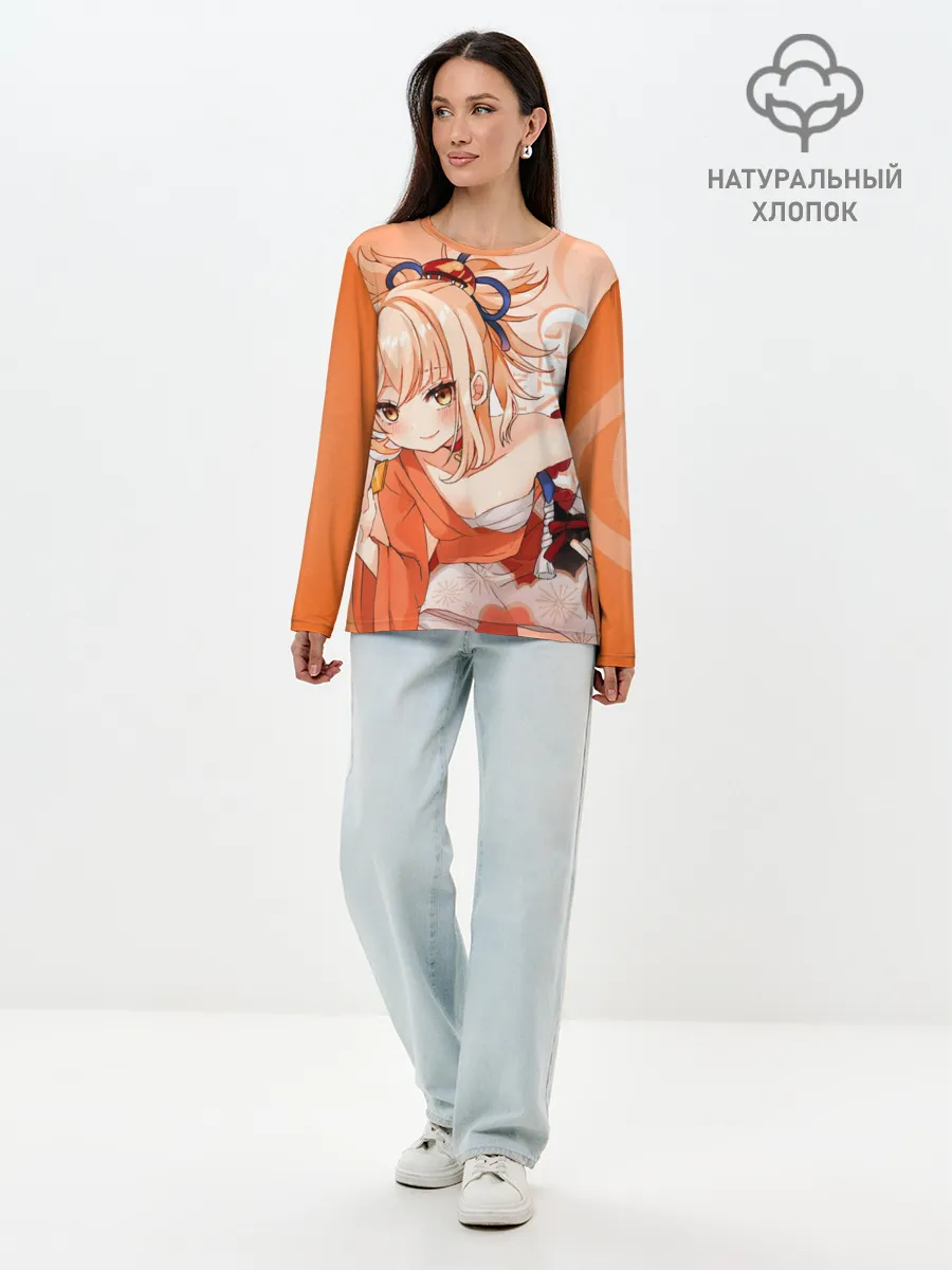 Лонгслив женский. Хлопок / Genshin Impact, Ёимия