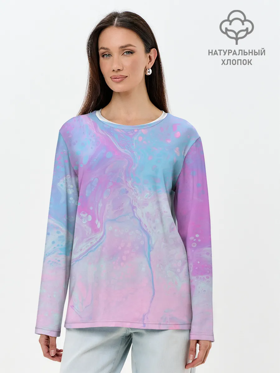 Лонгслив женский. Хлопок / Градиент