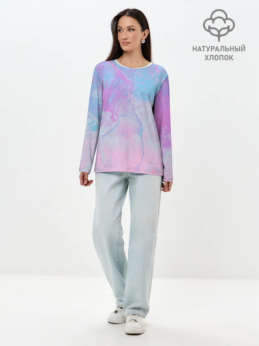 Лонгслив женский. Хлопок / Градиент